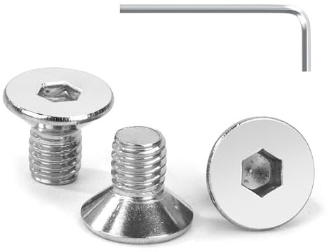 Tunejoy Vis à Tête Fraisée M6 x 10 mm Vis à Six Pans Creux en Acier Inoxydable A2 V2A à Tête Fraisée Hexagonale avec Clé Allen Filetage Complet 30 Pièces