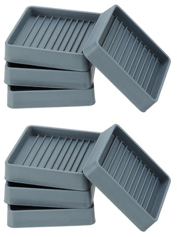 PATIKIL 2.5 Inch Rubber Furniture Pads, 8 Pack Non-Slip Furniture Coasters Square Anti Skid Caster Cups Furniture Feet Cup Floor Protectors for Bed Couch Stoppers, Gray