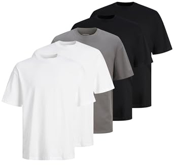 Jack & Jones Herren Jjhugo Loose Tee Ss Cn 5pk Mp Noos Jjhugo Loose Tee Ss Cn 5Pk Mp Noos (5er Pack)