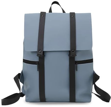 FANDARE PU Pelle Zaino Zaini Casual Zainetto Donna Uomo Porta PC Borsa da Scuola per 12.9 Pollici PC Borsa per Università Viaggio Lavoro Daypacks School Bag Blu