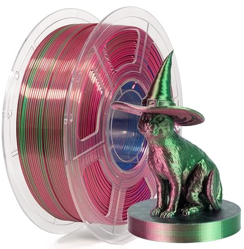 Isanmate Silk PLA Filament Tri-Colour 3d Drucker Filament 1.75MM 1 kg 3D Printer Filament Dimensional Accuracy +/-0.07 mm,Rose Red Green Blue