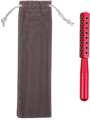VICASKY Manuelles Gesichtsmassagegerät und Gesichtsmassagestab aus Aluminiumlegierung und Germanit Rot zur Gesichtsstraffung und Anti Falten Pflege Geeignet für Professionelle