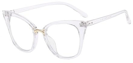 Fullwosing Modische Katzenaugen-Brille für Kurzsichtigkeit (-0.5 bis -6.0) Leichte Damen-Brille mit HD-Klarsicht, Trendy Cat-Eye Design für Frauen (Weiß, -1.50)