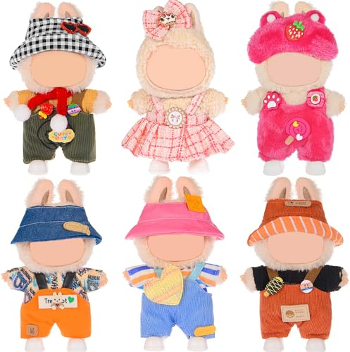 Insgesamt 6 Sets Puppenkleidung und Zubehör für 17cm Puppen enthalten Outfit Kleid- weich & stilvoll Kostüm Payset (Puppe Nicht enthalten)