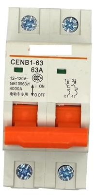 Magnetotermico Interruttore automatico DC Min 2 poli 120V 63A batteria Car Protector mini DC break termico magnetico montaggio su guida DIN curva B(50A)