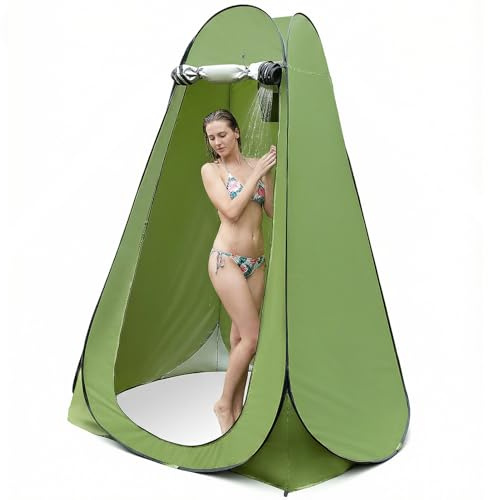 Yapasopu portable cabine de douche camping,tente avec douche et toilettes extérieures,tente pop up avec protection UV 120 x 120 x 190cm,toutes saisons pour le camping, la randonnée, la pêche, la plage