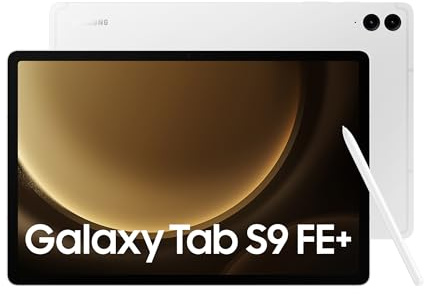 Samsung Galaxy Tab S9 FE+ Tablet with S Pen, 128GB, Long-lasting Battery, Silver, 3 Year Manufacturer Extended Warranty (UK Version) (Renewed)
