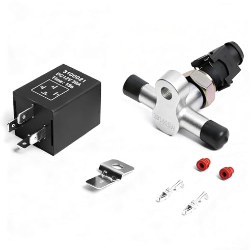Mydracas 28146 Electric Vacuum Pump Switch & Relay Kit for Brake Booster - Normally Open Pressure Sensor with 28146 Relay - Replacement for Universal Vacuum Pump Systems