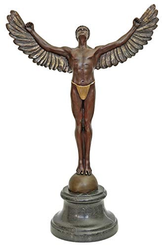 aubaho Bronzeskulptur Ikarus im Antik-Stil Bronze Figur Statue - 40,8cm