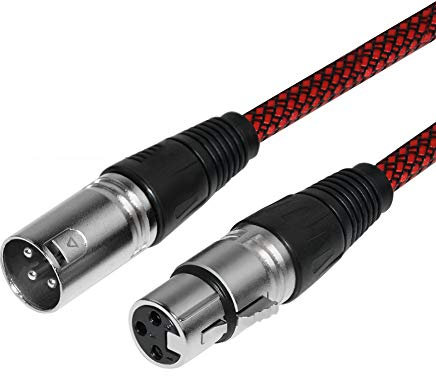 FURUI XLR Cable 15ft 2Pack Male to Female, Microphone XLR Cable 3 Pin Nylon Braided Balanced XLR Cable Mic DMX Cable Patch Cords with Oxygen-Free Copper Conductors
