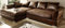Reboz Big Sofa Ecksofa Vintage Braun Schwarz Ausrichtungen (Vintage Hellbraun, Links)