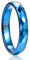 NUNCAD Wolfram Ring Blau Verlobungsringe für Herren/Damen Schmal Ringe 4mm Ehering Partnerringe Facettenpolieren Größe 59 (18.8)