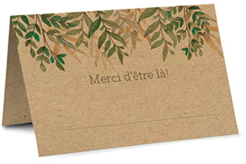 Partycards Marque Place Mariage, Décoration Mariage et Baptême, 50 Pièces A7, Idéal pour Deco Mariage et Marque Place, pour un Mariage Élégant et Raffiné