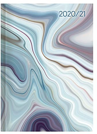 Campustimer Blue Marble - A6 Semester-Planer - Studenten-Kalender 2020/2021 - Notiz-Buch - Weekly - Marmor - Alpha Edition