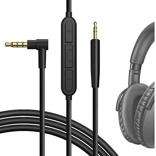 Geekria QuickFit Cable de Audio con Micrófono Compatible con Sennheiser PXC 550, PXC 550 II Auriculares, 2.5mm Cable Estéreo de Repuesto con Micrófono en línea y Control de Volumen(1.2m)