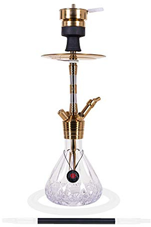 Amy Deluxe Shisha »Fusion Kite S« SS34.02 - Edelstahl - Schraubsystem, Closed Chamber, Schliff Adapter - mit Zubehör: Schlauch, Mundstück, Kopf mit Kaminaufsatz