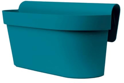 Euro3Plast Up 3059.T4 Hängetopf Geländertopf Petrol Blau 50 cm lang Erdvolumen 9 Liter Außenbereich