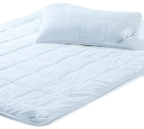 aqua-textil Soft Touch 1x Kopfkissen 40 x 80 cm Set inkl Duo Bettdecke Winterdecke 135 x 200 cm Winter Steppdecke warm