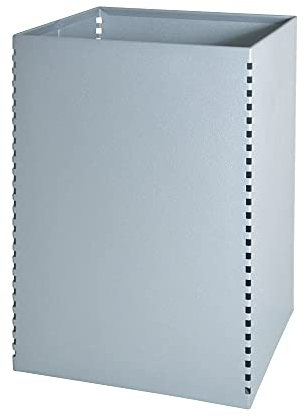 OFITURIA® Papelera de Interior Metálica Capacidad 14 litros Color Plata con Perforados en las Aristas