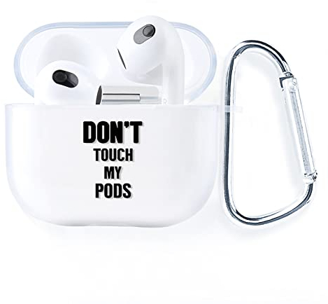 AKABEILA Hülle Kompatibel mit Apple AirPods 3 Hülle Case Silikon Transparent Durchsichtig AirPods 3rd Generation 2021 Schutzhülle Frontseite LED Sichtbar mit Karabiner