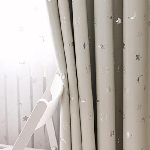 Koreanische glänzende Smiley-Gesicht Sterne und Mond Kinder Stoffvorhänge für Kinderzimmer Wohnzimmer Verdunkelungsplatten