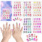 SIUSIO 120 Stück 5er-Pack Acrylnägel zum Aufdrücken für Kinder, niedlicher Pre-Kleber, Glitzer, Farbverlauf, Regenbogen, Kinder zum Aufkleben, für Kinder, kleine Mädchen – niedliches Einhorn-Thema