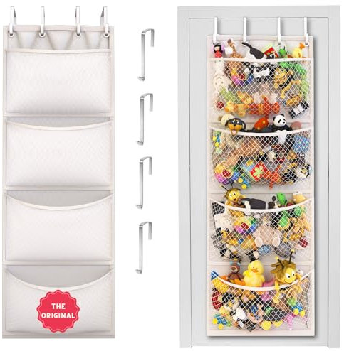 Honeyera The Original Stuffed Animal Storage - Over Door Organizer for Stuffies, Baby Accessories, Toy Plush Hammock, Hanging Net for Big Girls, Toddler Large Bag