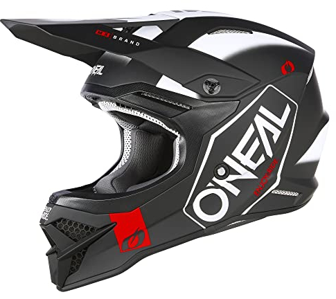O'NEAL | Motocross-Helm | MX Enduro | ABS-Schale, Lüftungsöffnungen für optimale Kühlung | 3SRS Helmet HEXX V.23 | Erwachsene | Schwarz Weiß | Größe L (59/60 cm)