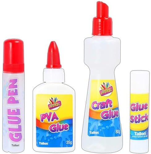4X Craft Glues Set Safe & Non Toxic PVA/Water Based/Stick Kids Art & Craft Adhesive Set