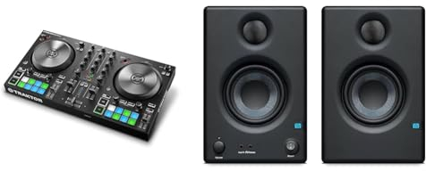 Native Instruments Traktor Kontrol S2 MK3 2-Kanal DJ Controller, 16 Pads, Traktor Pro 3 & PreSonus Eris E3.5, 3,5 High-Definition Multimedia 2-Wege-Studiomonitore (Paar), Schwarz