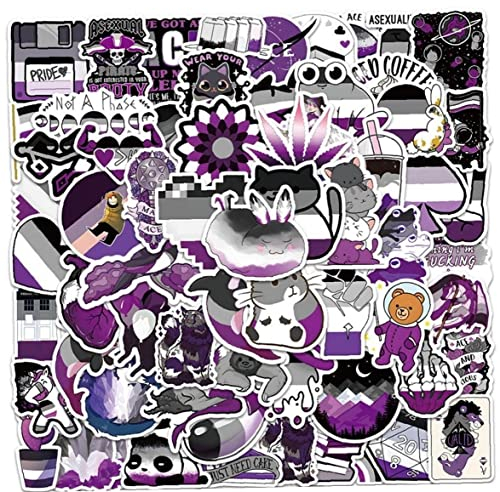 Fopytu Asexuelle Pride -Aufkleber, 60 Pcs LGBT Pride Vinylaufkleber Für Wasserflaschen -Laptop -Scrapbooking -abziehbilder Asexuelle Pride Geschenk