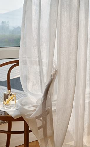 Lactraum Vorhang Wohnzimmer Luxus vergoldete Gardine Voile Weiß H245 x B200 cm mit Universalband