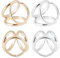 GORGECRAFT 2 Farben 4 St Triple Ring Schal Clip Schnallenverschluss Halter Zinklegierung Kleidung Schmuck Accessoires Broschen Für Hochzeit Party Kleidung T-Shirt Halstuch Schal Damenmode Dekoration