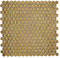 Keramik Mosaikfliese Knopfmosaik Loop Penny Rund uni gold gehämmert Wand Fliesenspiegel Küche