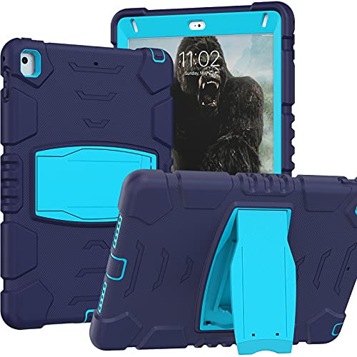 Visaccy Fundas para iPad de 6ª generación, Funda para iPad de 5ª generación, Funda para iPad Air 2, Funda de Silicona Resistente de 3 Capas de Cuerpo Completo con Soporte para iPad de 9.7 Pulgadas