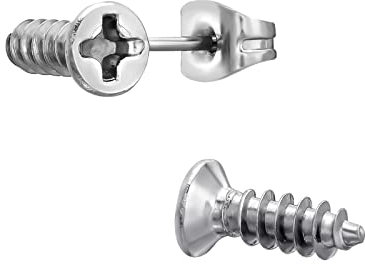 Bungsa Ohrstecker Schraube aus Edelstahl Unisex