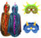 Rtrin 2 Stück Karneval Dinosaurier Umhang, Dinosaurier Kostüm für Kinder 3-8 Jahren, Cosplay Kinder Köstum Cape mit 2 Stück Dinosaurier Maske für Halloween, Themenparty Karneval oder Geburtstagsfeier