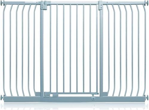Safetots Extra Hohes Elite Sicherheitsschutzgitter, 152cm - 161cm, Matt Grau, Extra hohe 96.8cm Höhe, Treppenschutzgitter mit Druckmontage, Sicherheitsbarriere, Einfache Installation
