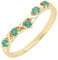 Ivy Gems 9ct Yellow Gold Emerald Wishbone Eternity Ring (L)