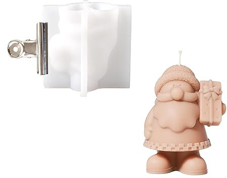 Boowan Nicole Santa Claus Serie Kerzenform Zum Gießen,Kerzen Formen Silikon Weihnachten für Handgemachte Kerzen zum Selbermachen (LZ0622)
