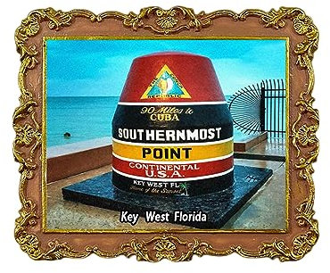 Southernmost Point Key West Florida USA Kühlschrankmagnet 3D Reise Souvenir Kühlschrank Dekoration Magnetischer Aufkleber Craft Collection