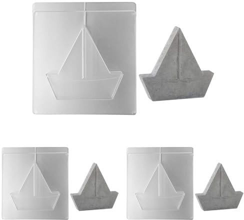 Rayher 36082000 Gießform Segelboot, 19 x 18 cm, Tiefe 4 cm, Material PET, zum Ausgießen mit Kreativ-Beton, Schmuck-Beton, Raysin-Gießpulver, Betongießform (Packung mit 3)
