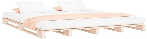 vidaXL Massivholzbett Bett Holzbett Bettgestell Bettrahmen Doppelbett Palettenbett Schlafzimmerbett Palettenmöbel 160x200cm Kiefer