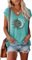 Teesho Damen T-Shirt Sommer Elegant Oberteile Kurzarm Crop Tops Oversize Shirts Tunika Sommer Tank Tops Sporttop (seeblau/L)