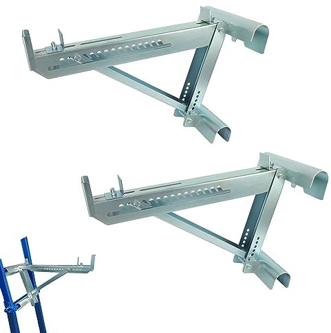 Yzzwer Ladder Jacks Scaffold Bracket - Two-Rung Short Body Extension Ladder Jack for Working 20 inch Stage 2 Pack