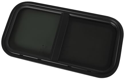 Ventana lateral de caravana para caravana, protección contra insectos, para caravanas, remolques, camionetas o vehículos modificados (600 x 300 mm), color negro