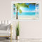 astylishome Autocollants muraux de cuisine Palm and Beach Sunny View fenêtre autocollant bleu océan mer art décalcomanie murale été paysage marin décalcomanies papier peint amovible imperméable 1606