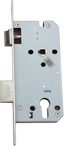 Einsteckschloss, Einsteckschloss, Einsteckschloss aus Edelstahl für Innentüren, geräuschloses mechanisches Schloss, Zubehör (Größe: 60 mm, Farbe: Schwarz + Weiß_85 mm) (Farbe: Schwarz + Weiß-85 mm, Gr