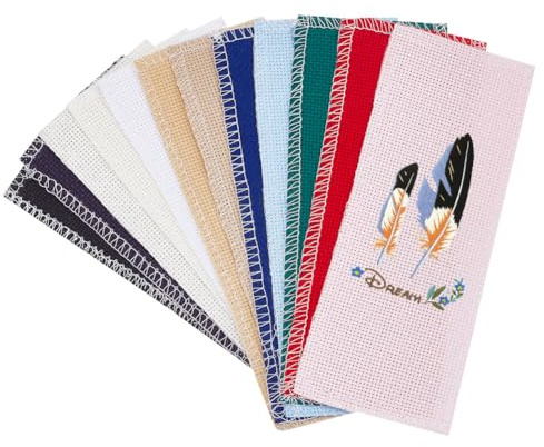 arricraft 24 Stück Blankes Kreuzstich Lesezeichen Stoff Buchmarker Bunt Kreuzstich Mit Stickrand Rechteckige Stickerei DIY Lesezeichen Für Kreuzstich Projekte 2.99x7.87cm