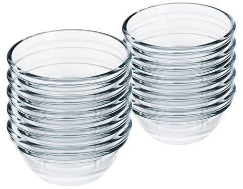 GRÄWE Cuenco de cristal, diámetro de 6 cm, 40 ml, juego de 10 unidades, cuencos pequeños de cristal, cuencos para mermeladas, mini cuencos para salsas